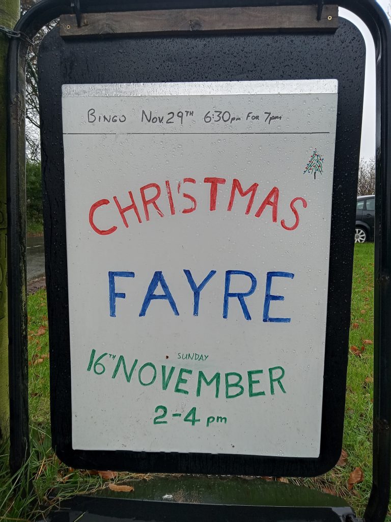 Red Roses Christmas Fayre noticeboard 2025